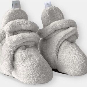 Soft Gray Baby Bootie Slippers (6-12mo)